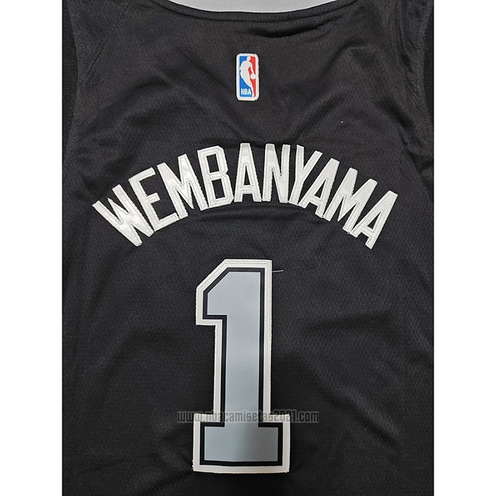 Camiseta San Antonio Spurs Victor Wembanyama #1 Statement 2022-23 Negro